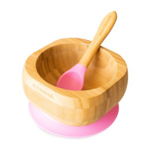 Bol Bambú Rosa Eco Rascals con Cuchara