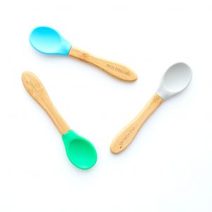 Cucharas Bambú Eco Rascals 3 Unidades Gris-Azúl-Verde
