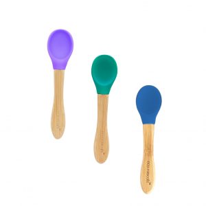 Cucharas Bambú Eco Rascals 3 Unidades Morada-Verde-Azúl