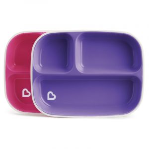 Pack plato con compartimentos lila y rosa Munchkin