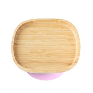 Plato Bambú Eco Rascals sin Secciones Rosa