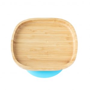 Plato Bambú Eco Rascals sin Secciones Azúl