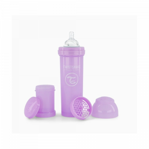 Biberón Anticólico Twistshake 330ml Lila Pastel