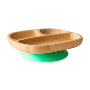 Plato Bambú con Secciones Verde Eco Rascals
