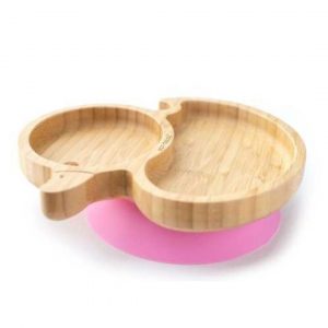 Plato Bambú Eco Rascals Pato Rosa